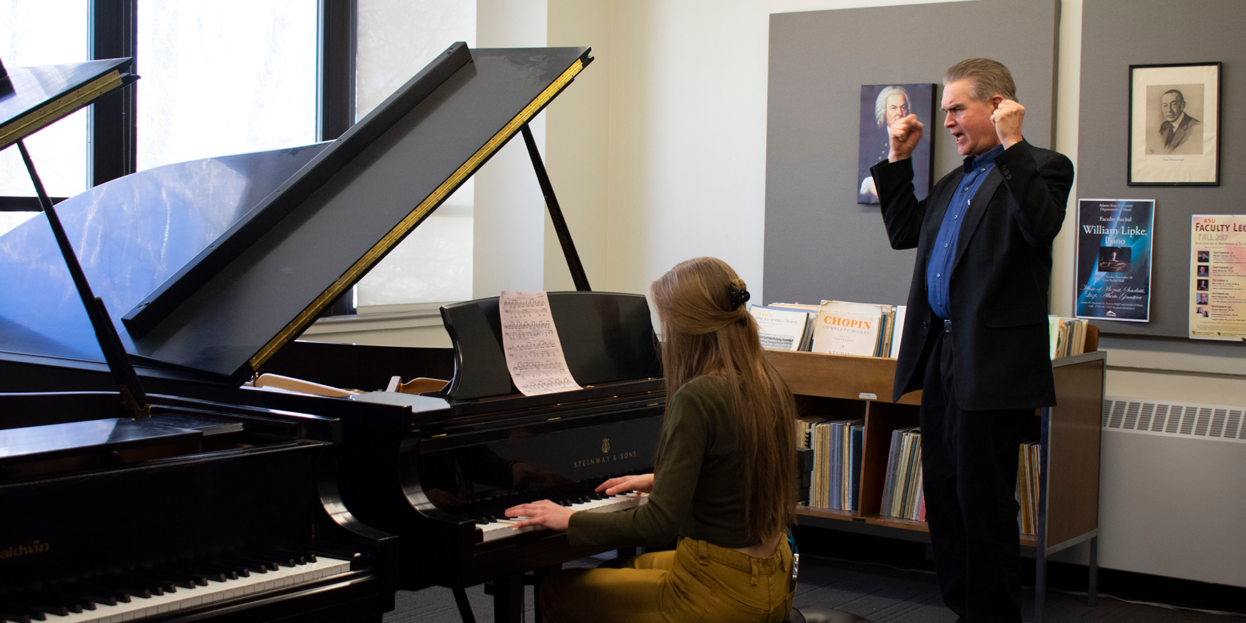 student playing piano