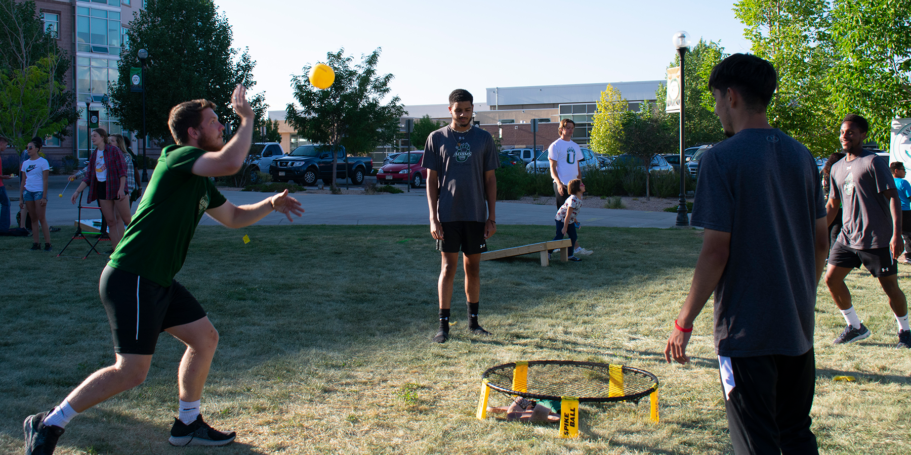 students playing games outside