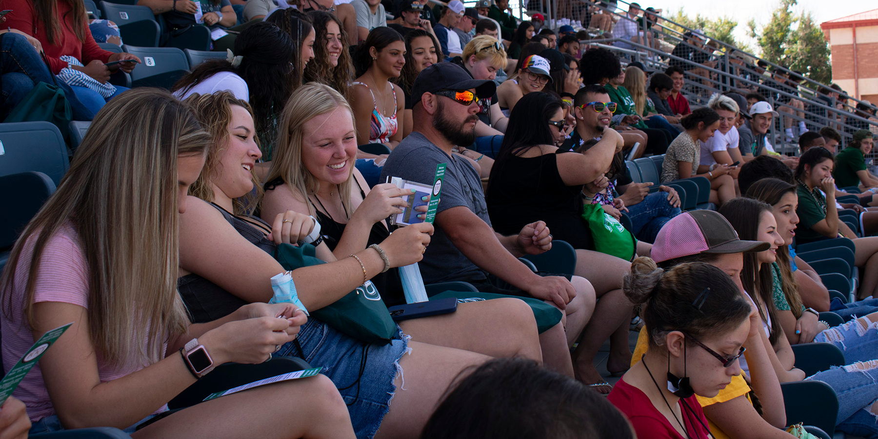 students at a ball game